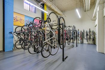 Bike room with racks at Idaho Terrace, Washington, DC, 20016